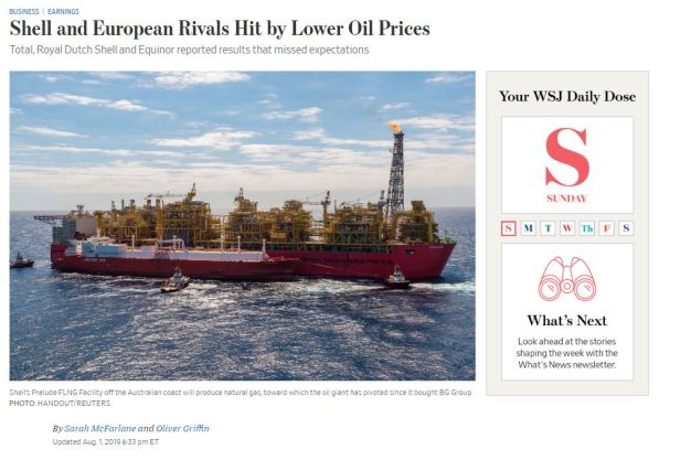 Shell WSJ earnins 2q